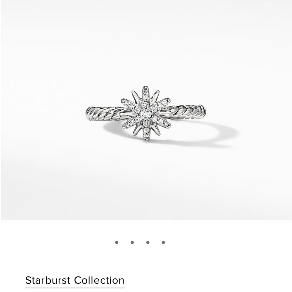 David Yurman - Silver Diamond Starburst Ring - 6